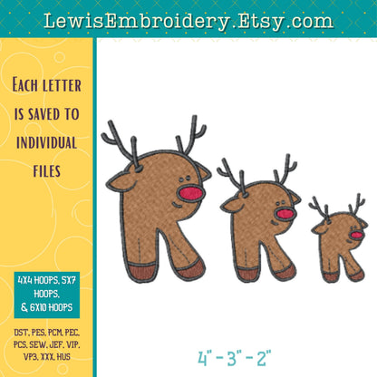 Christmas Letters, Machine Embroidery Font – (Digital Download)