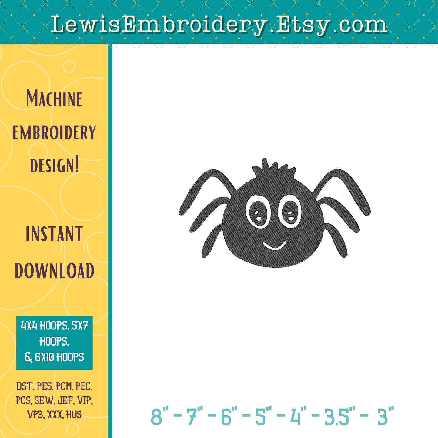 Spider, Machine Embroidery Design – (Digital Download)