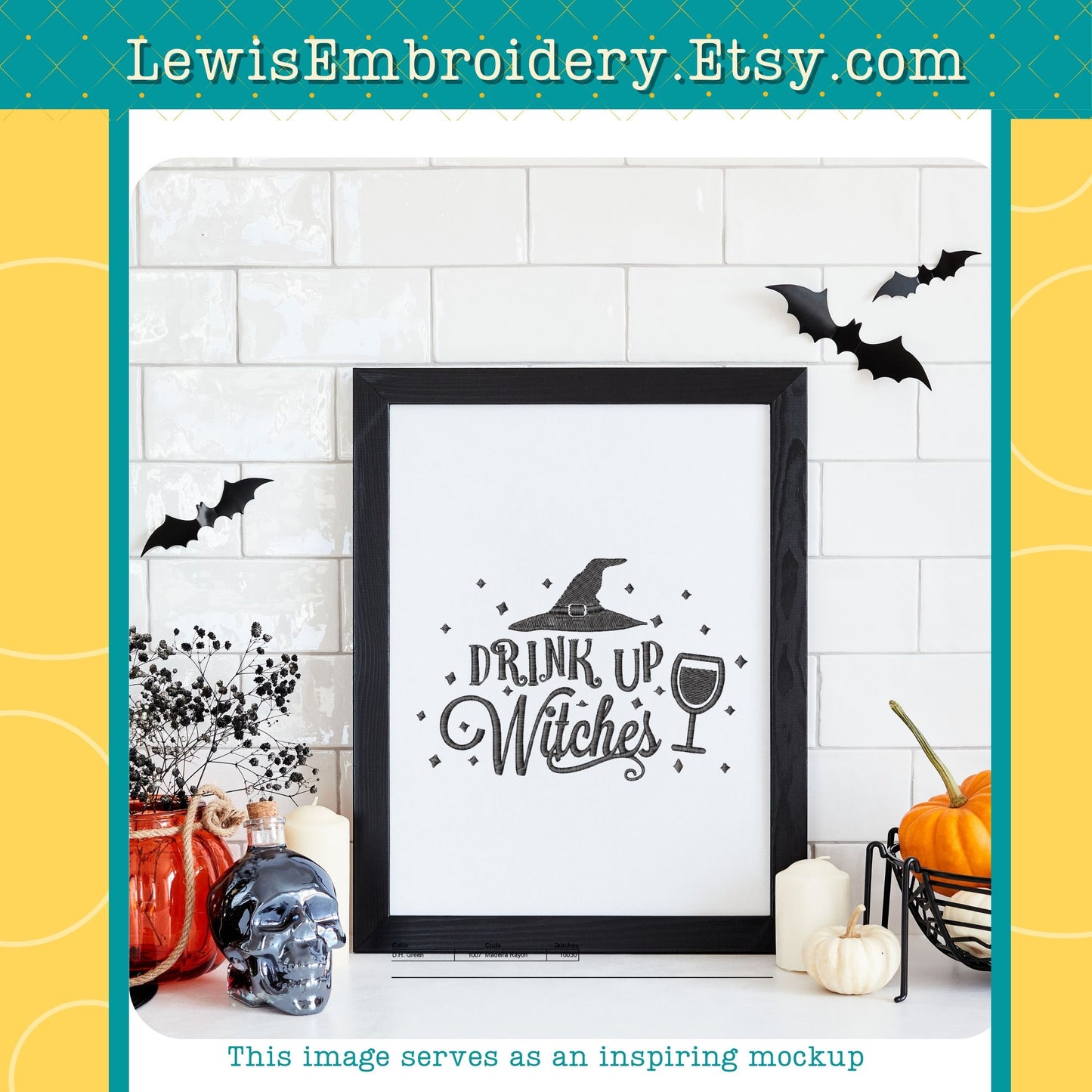 Drink Up Witches, Machine Embroidery Design - (Instant Download)
