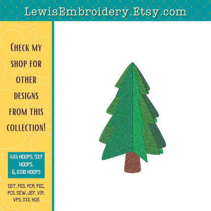 Christmas Tree, Machine Embroidery Design – (Instant Download)