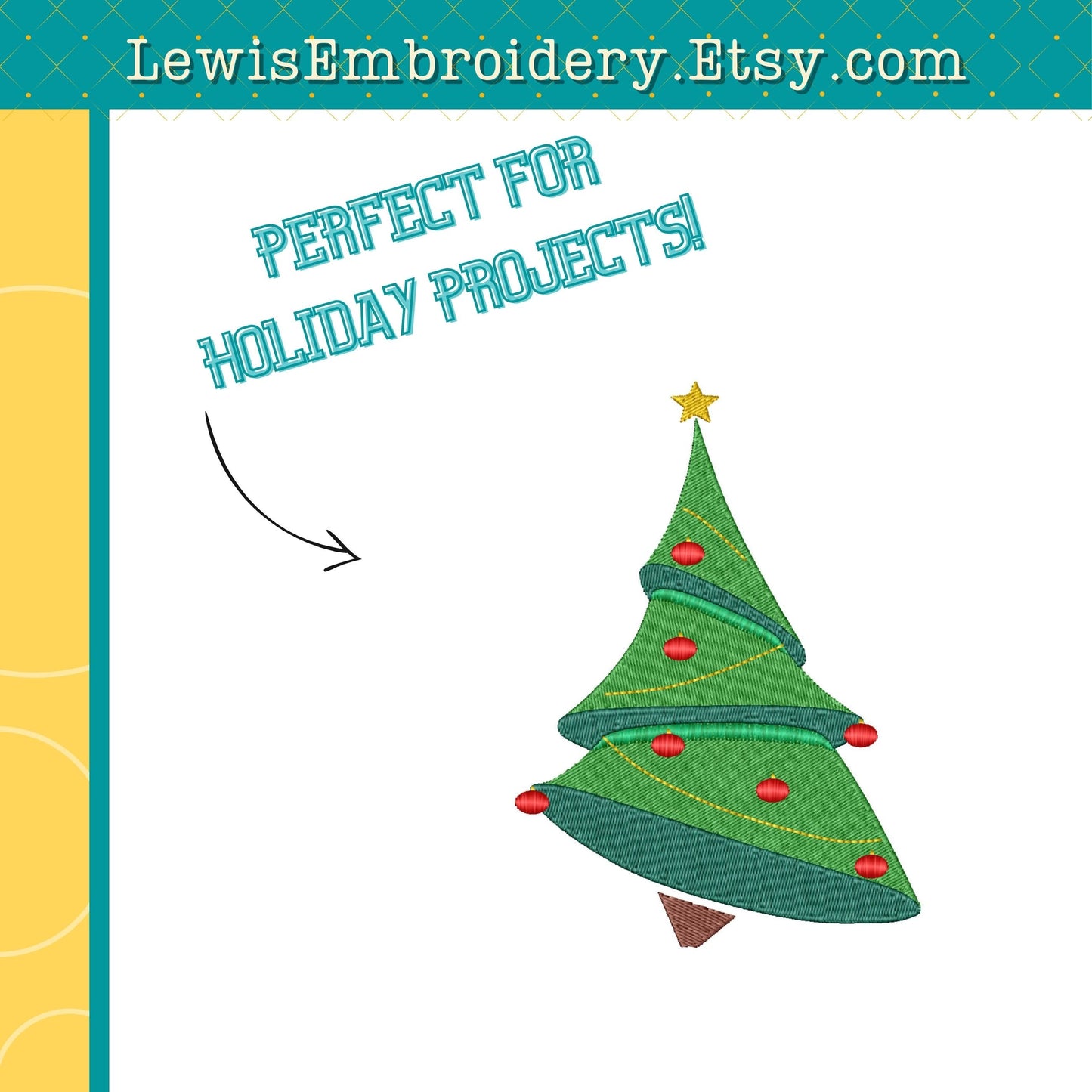 Christmas Tree Machine Embroidery Design - (Digital Download)
