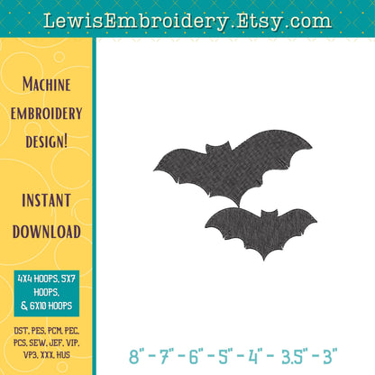 Flying Bats, Machine Embroidery Design – (INSTANT DOWNLOAD)