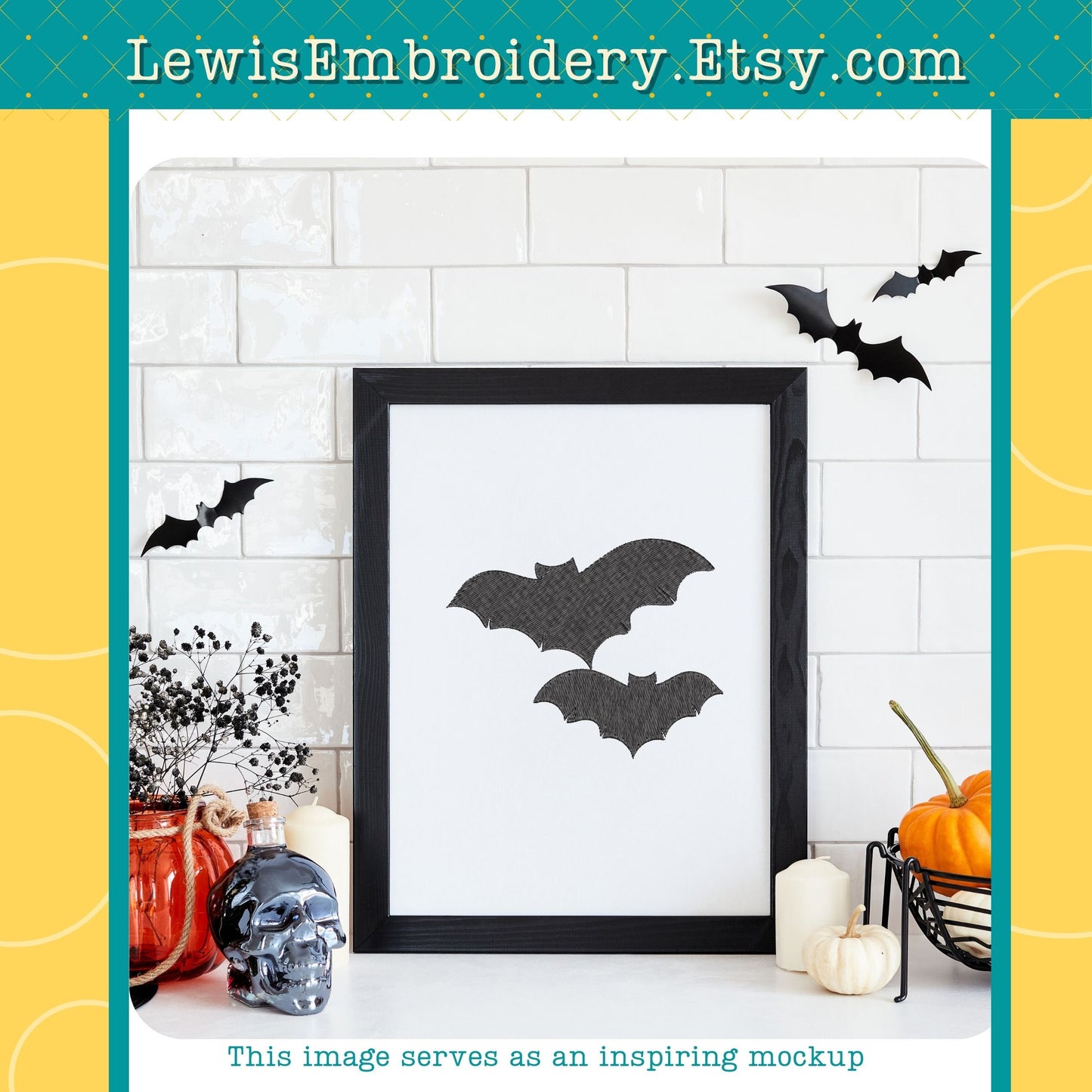 Flying Bats, Machine Embroidery Design – (INSTANT DOWNLOAD)
