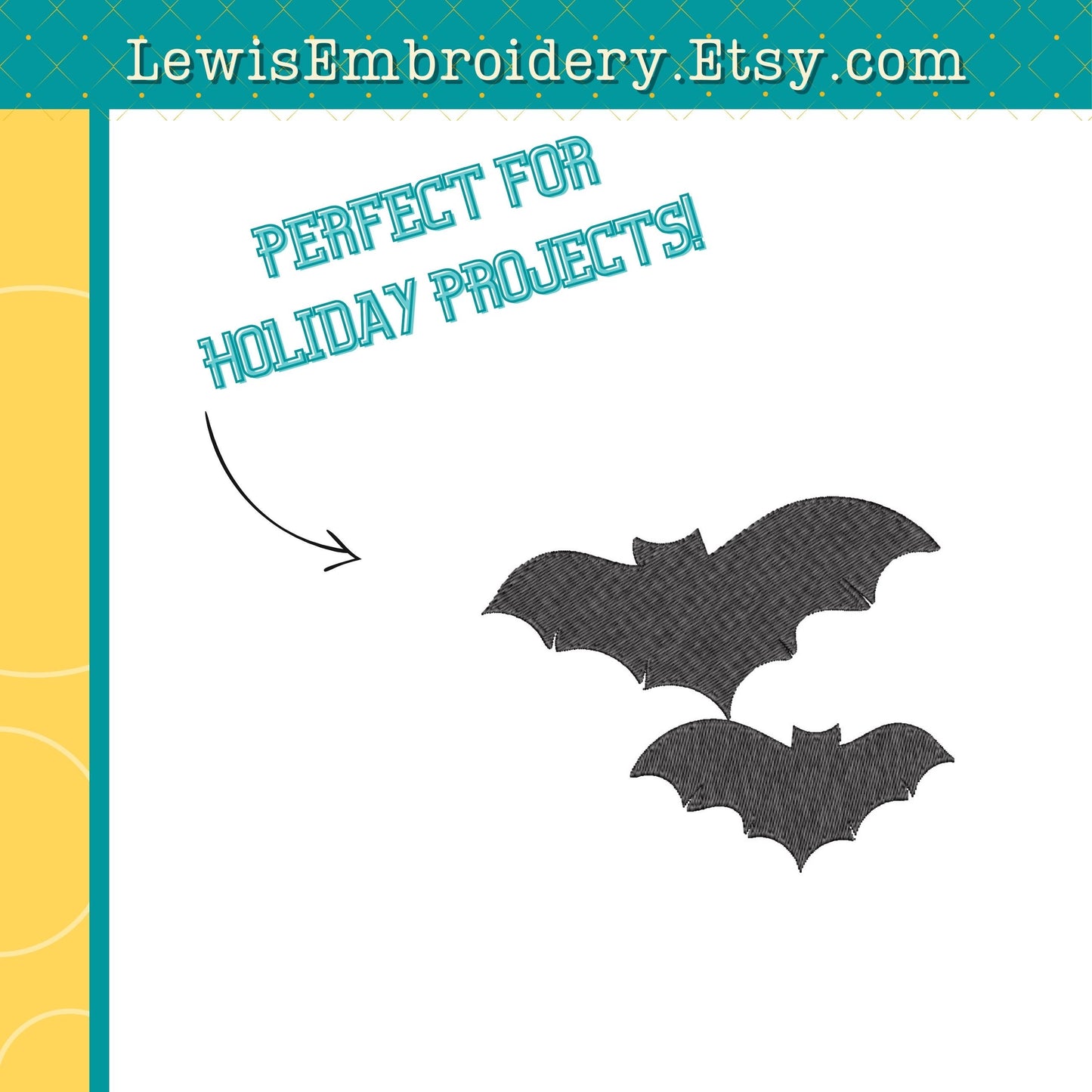 Flying Bats, Machine Embroidery Design – (INSTANT DOWNLOAD)