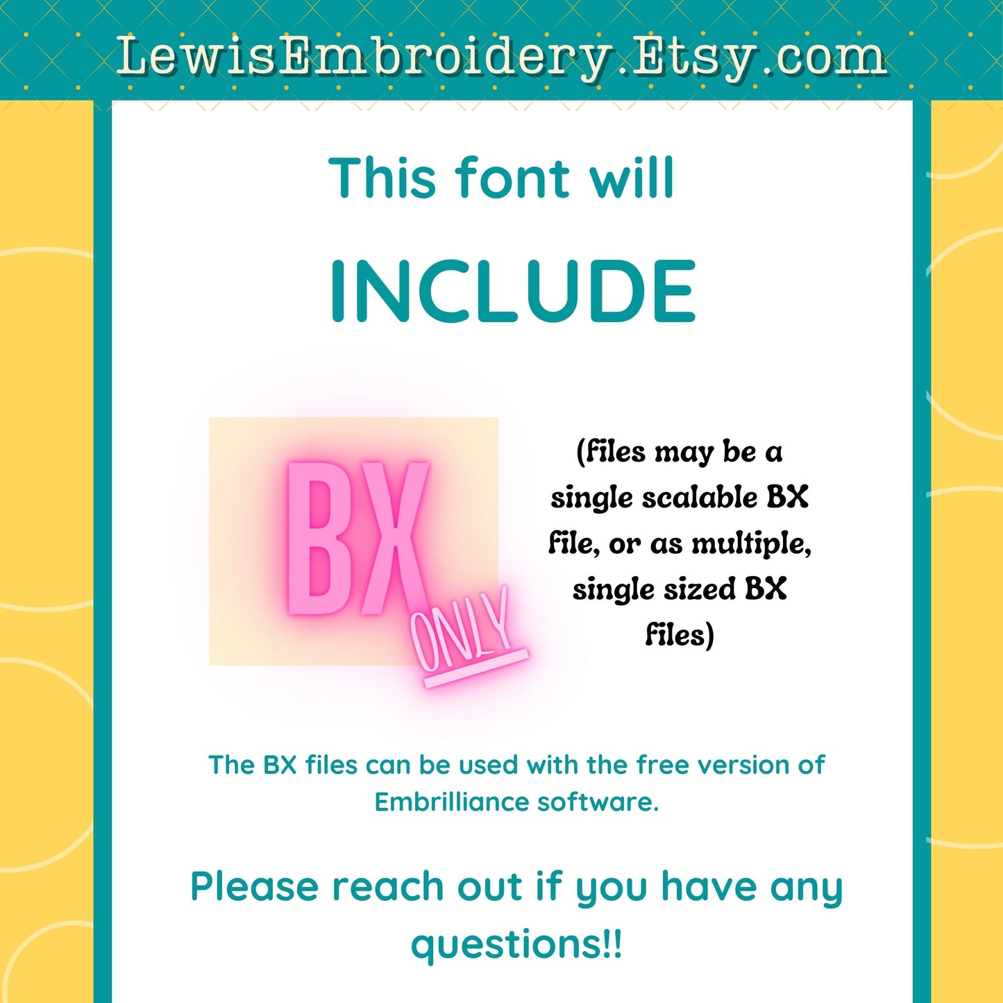 Custom Machine Embroidery Font - Made With Your Handwriting - BX Included (Digital Download)