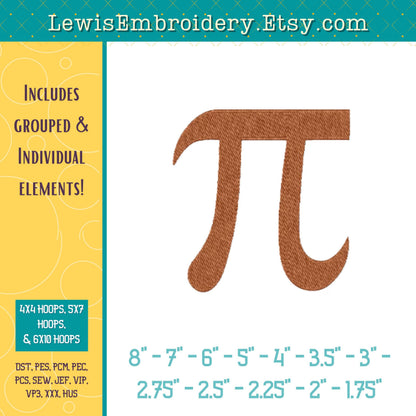 Pumpkin Pi, Machine Embroidery Design – (Instant Download)