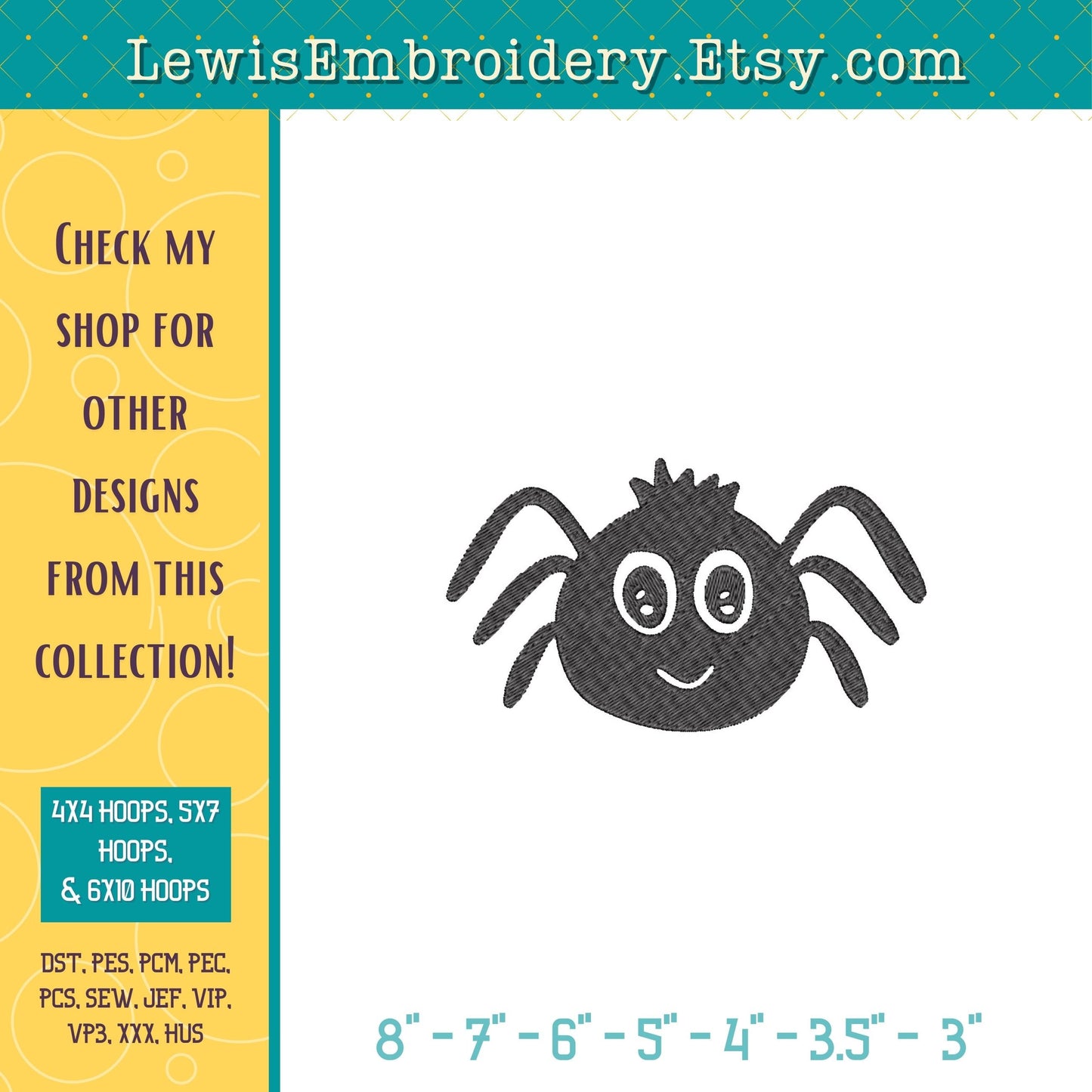 Spider, Machine Embroidery Design – (Digital Download)