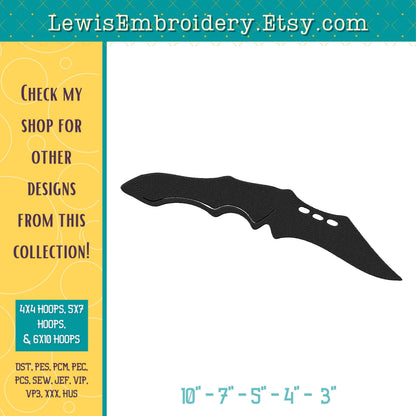 Tactical Knife, Machine Embroidery Design - (Digital Download)