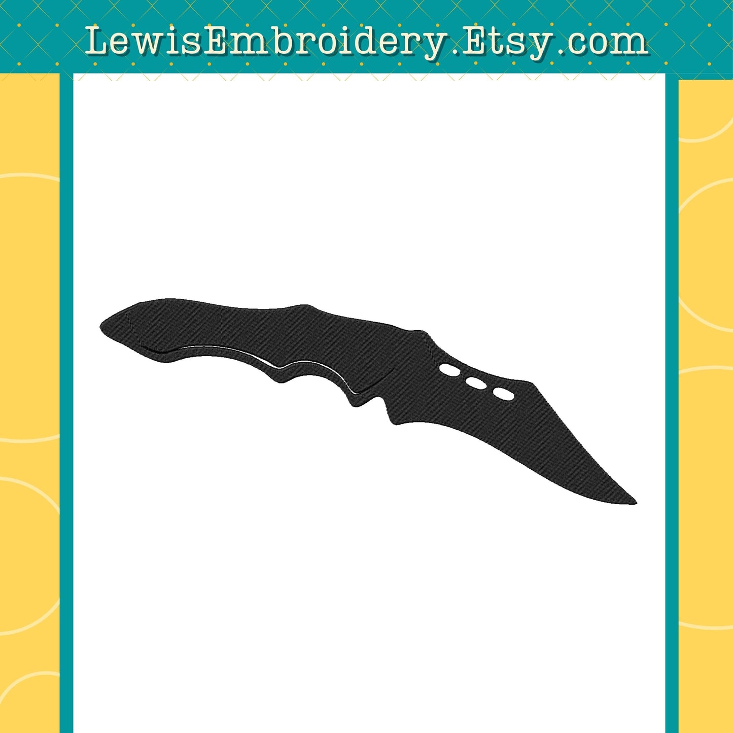 Tactical Knife, Machine Embroidery Design - (Digital Download)