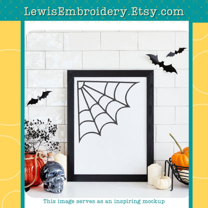 Corner Spider Web, Machine Embroidery Design – (Digital Download)