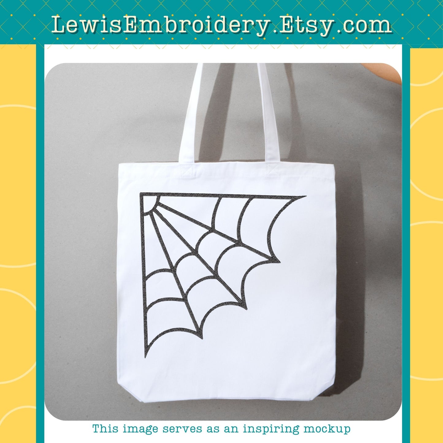 Corner Spider Web, Machine Embroidery Design – (Digital Download)