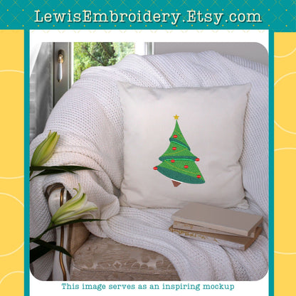 Christmas Tree Machine Embroidery Design - (Digital Download)