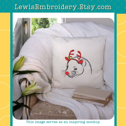 Reindeer Ferret, Machine Embroidery Design – (Instant Download)