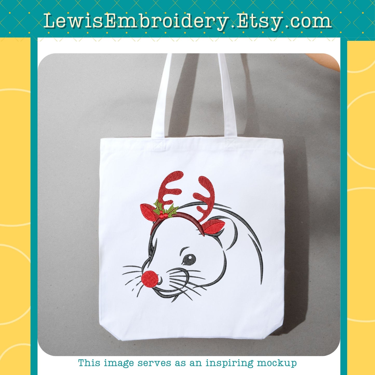 Reindeer Ferret, Machine Embroidery Design – (Instant Download)
