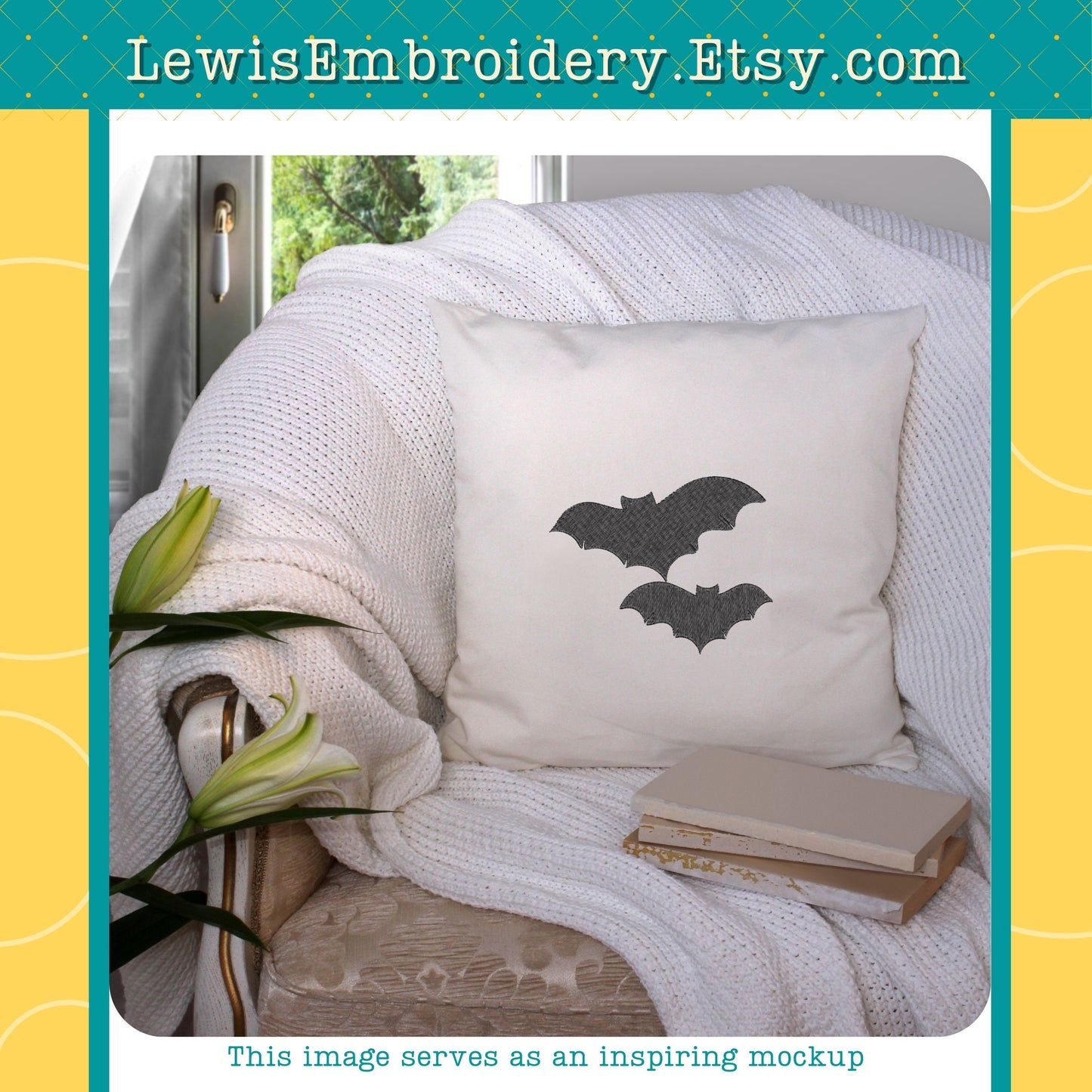 Flying Bats, Machine Embroidery Design – (INSTANT DOWNLOAD)