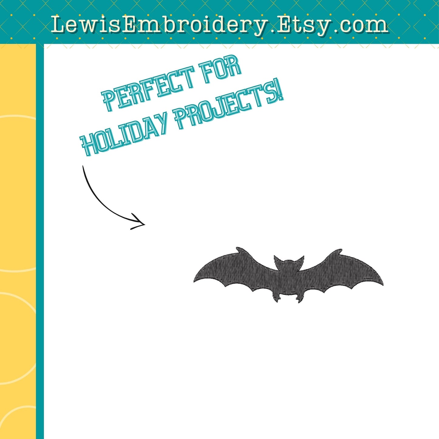 Bat Silhouette, Machine Embroidery Design – (Instant Download)