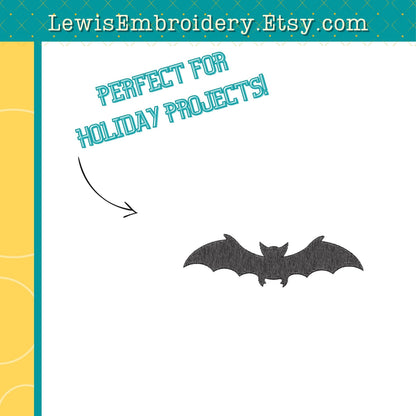 Bat Silhouette, Machine Embroidery Design – (Instant Download)