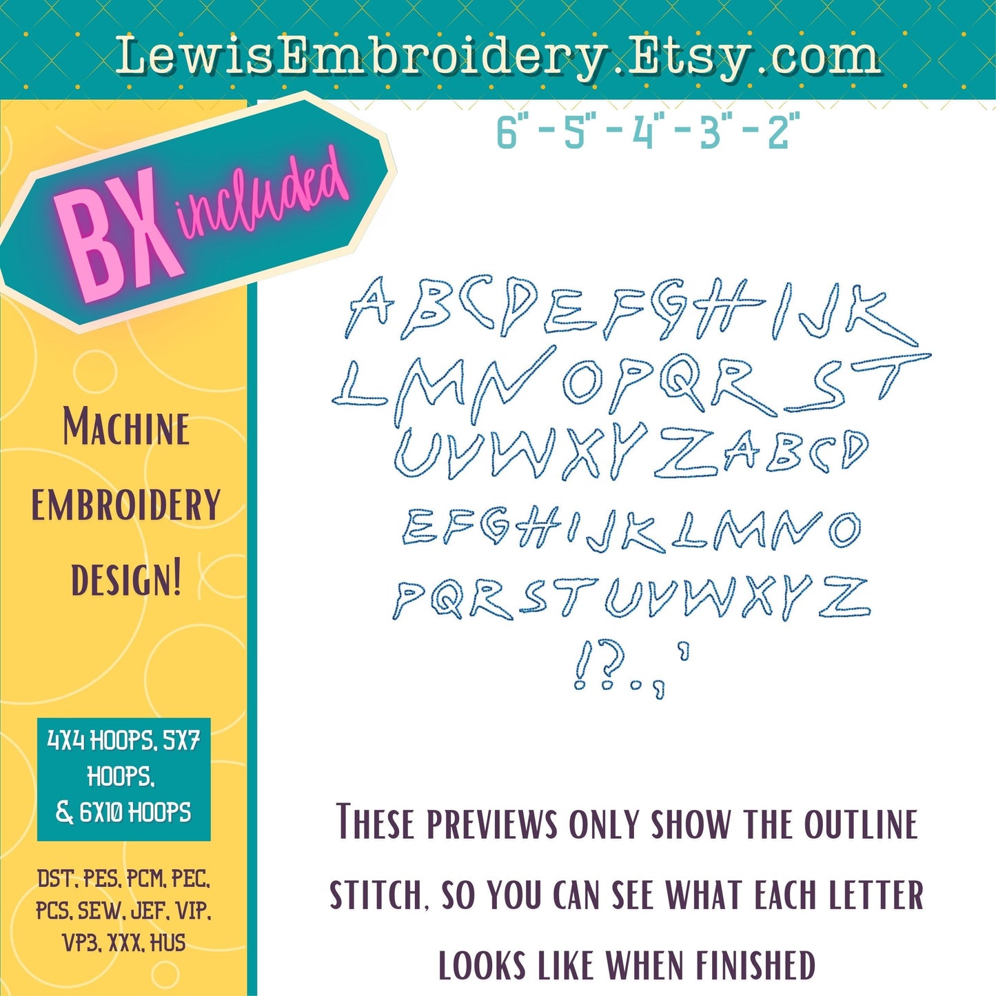 Embossed 3D Puff, Twister, Machine Embroidery Font - With BX - (PDF Tutorial Included)