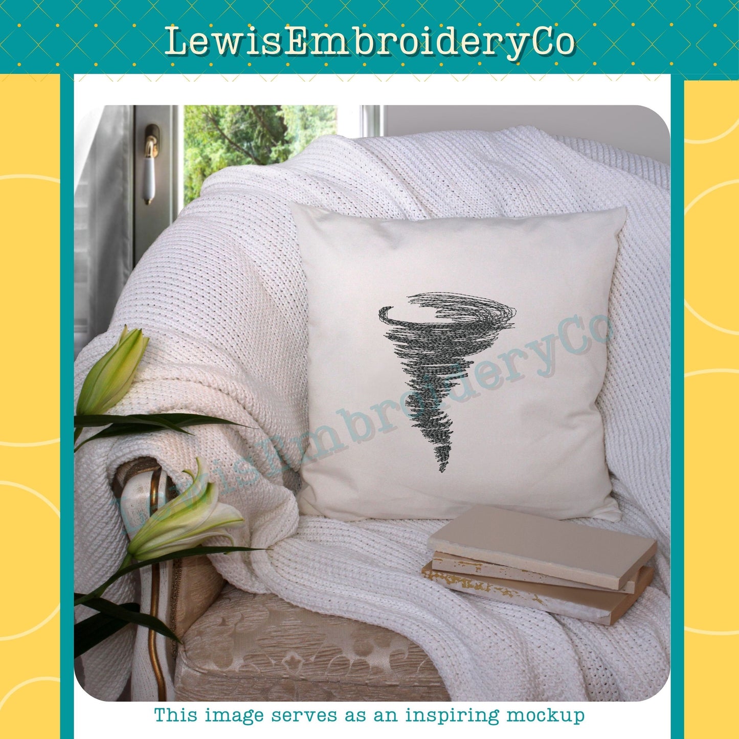 Sketch Tornado, Machine Embroidery Design - (Digital Download)