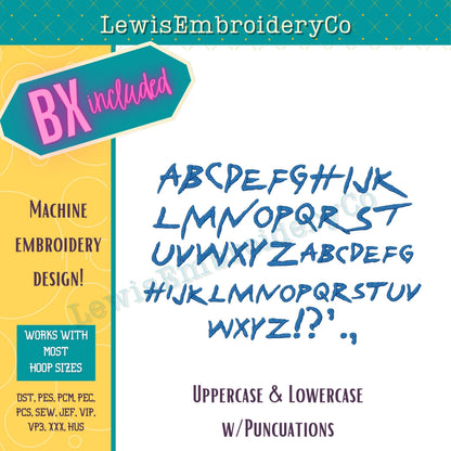 Twister Machine Embroidery Font - With BX - (Digital Download)