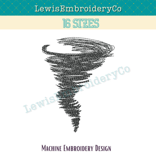 Sketch Tornado, Machine Embroidery Design - (Digital Download)