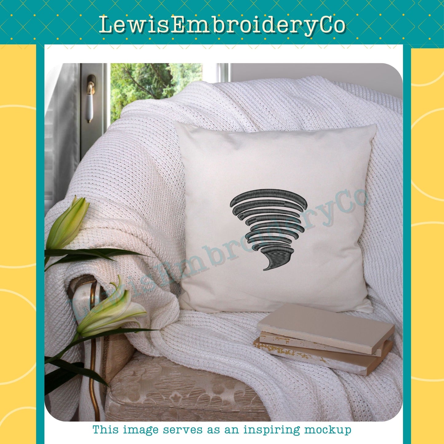3D Puff, Tornado, Machine Embroidery Design - (PDF Tutorial Included)