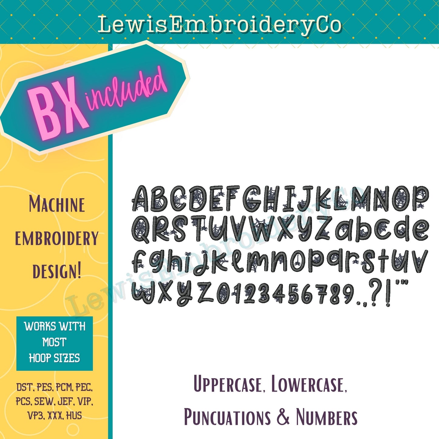 3D Puff Spider Web, Machine Embroidery Font - With BX - (PDF Tutorial Included)