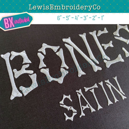 Bones, Machine Embroidery Font Collection - With BX - (PDF Tutorials Included)