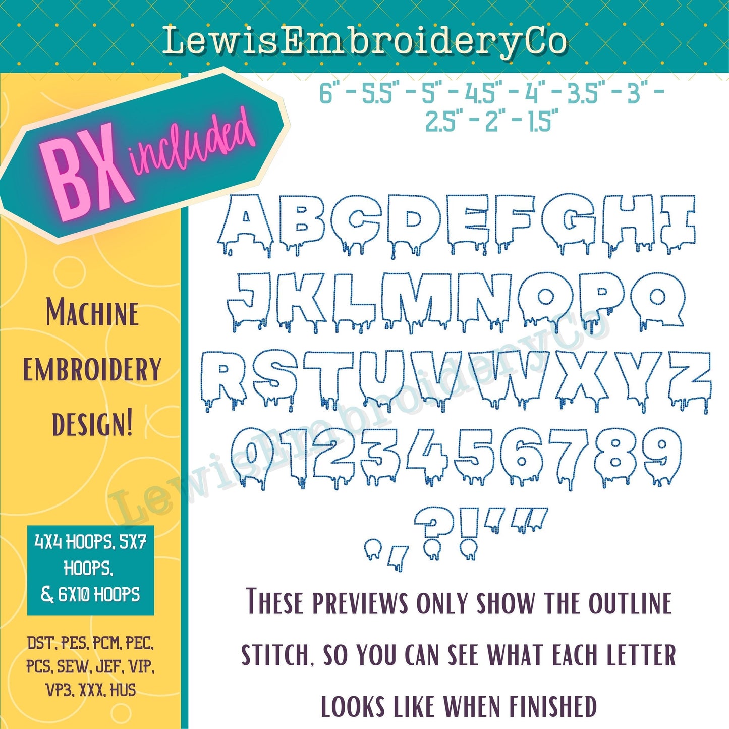 Embossed 3D Puff, Spooky, Machine Embroidery Font - With BX - (PDF Tutorial Included)