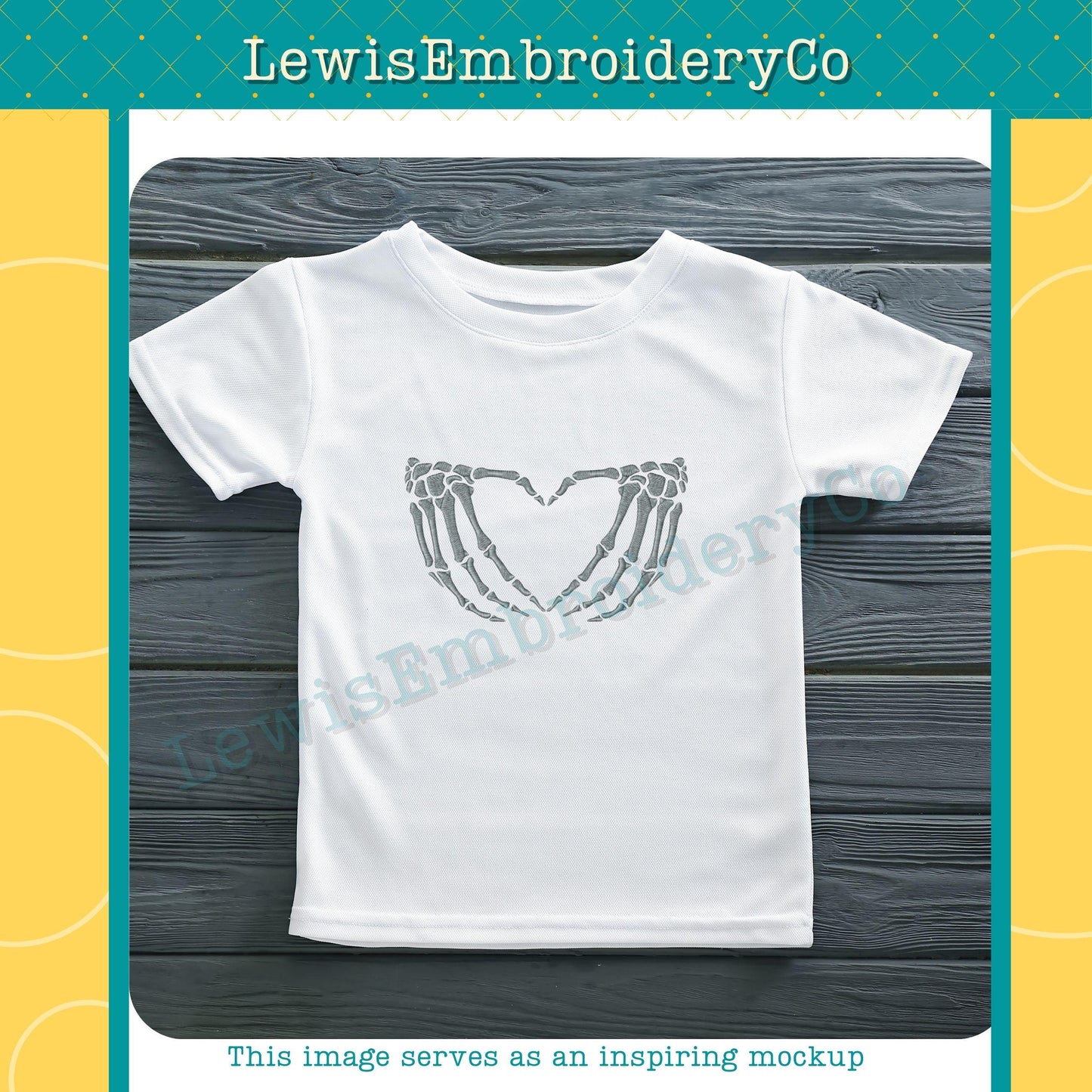 Skeleton Heart Hands, Machine Embroidery Design - (Digital Download)