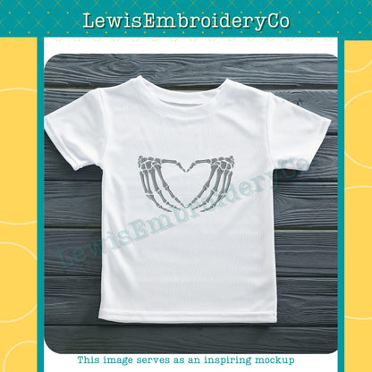 Skeleton Heart Hands, Machine Embroidery Design - (Digital Download)