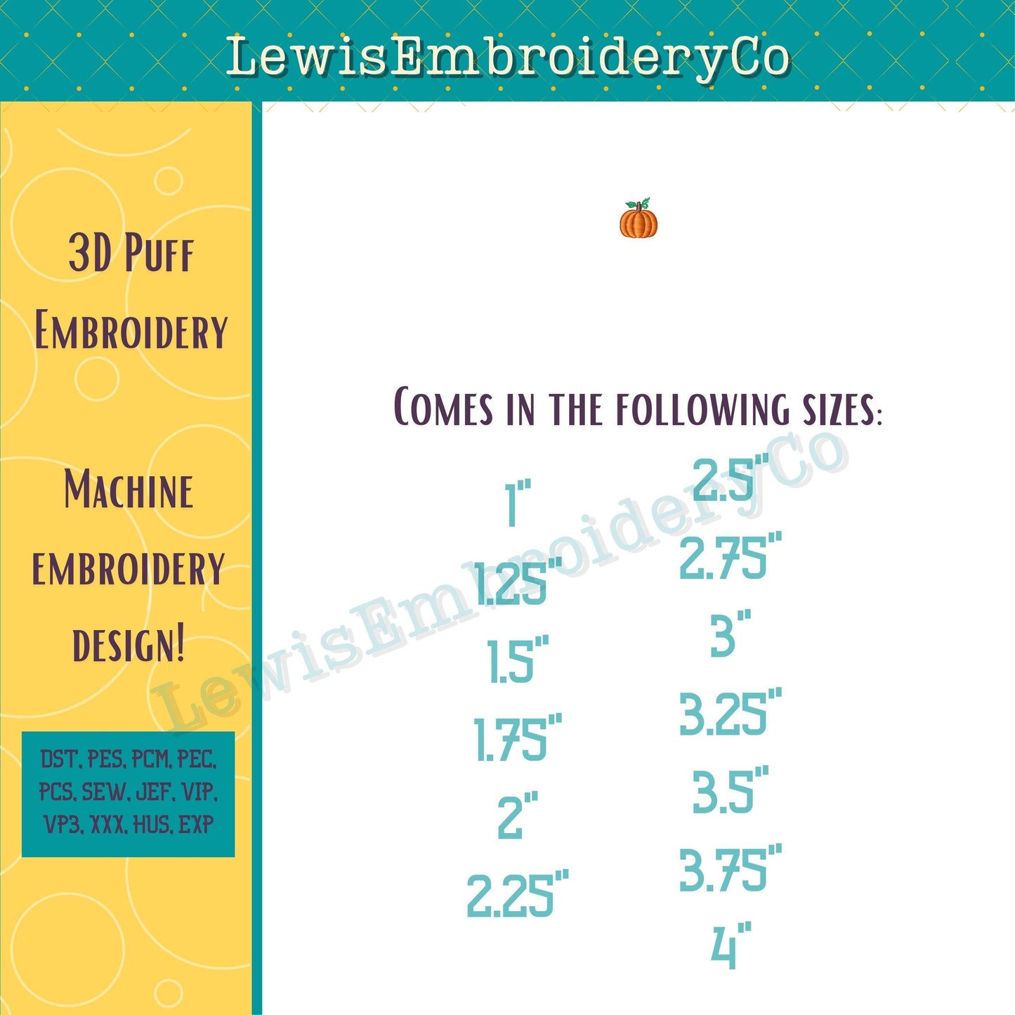 Mini 3D Puff Pumpkin, Machine Embroidery Design - (PDF Tutorial Included)