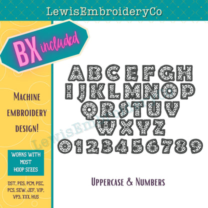 3D Puff Web, Machine Embroidery Font - With BX - (PDF Tutorial Included)