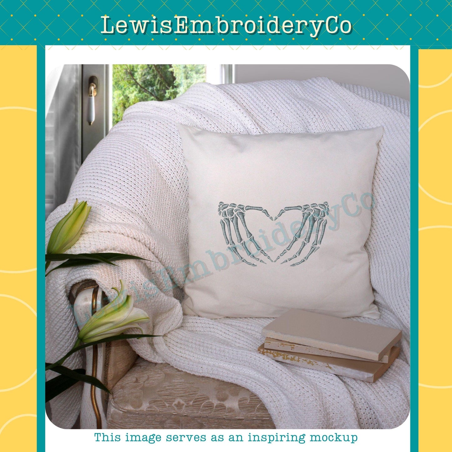 Skeleton Heart Hands, Machine Embroidery Design - (Digital Download)