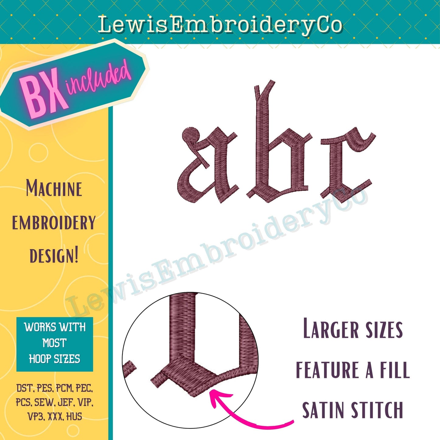 reputation Machine Embroidery Font - BX Included - (Digital Download)
