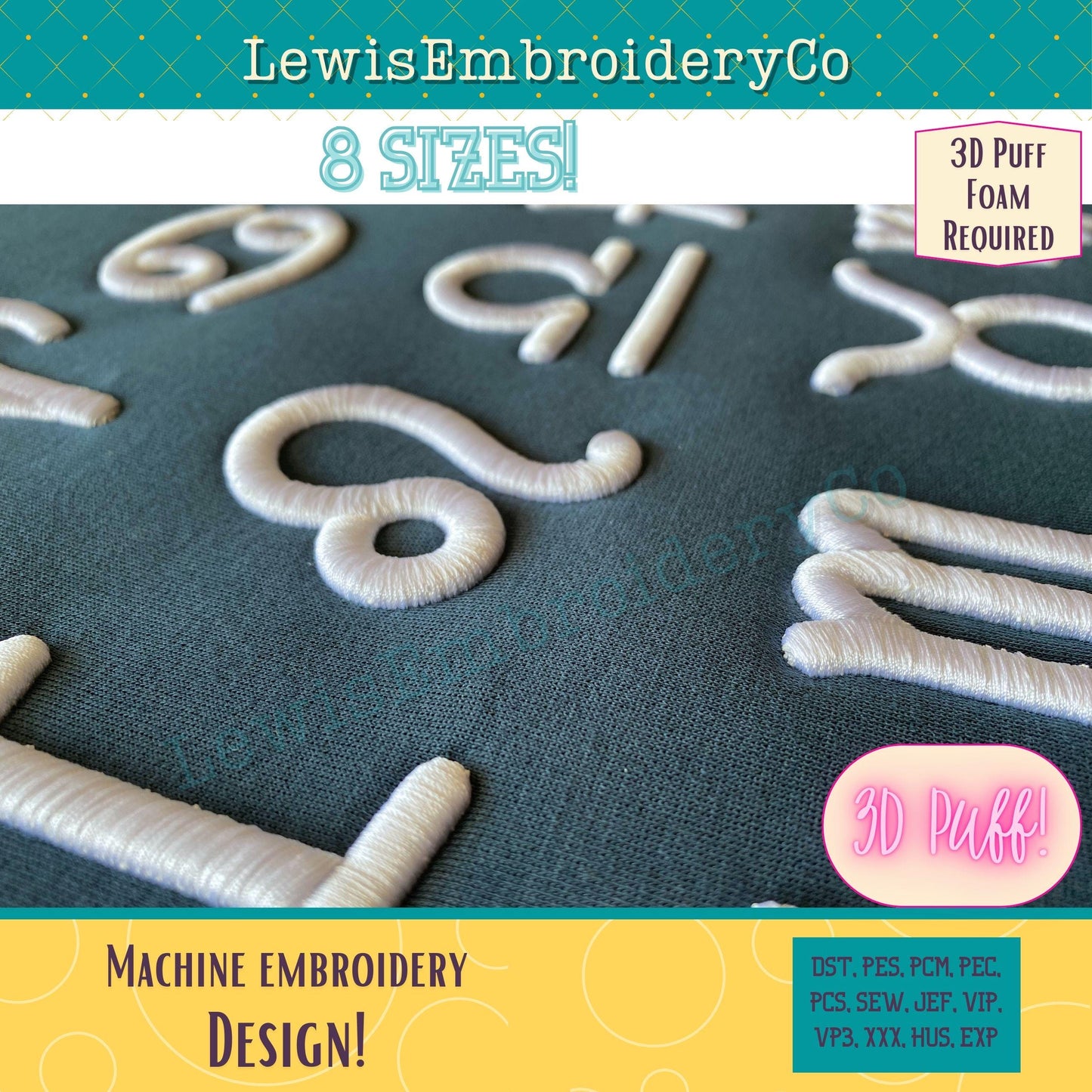 3D Puff Zodiac Sign, Machine Embroidery Design - (PDF Tutorial Included)