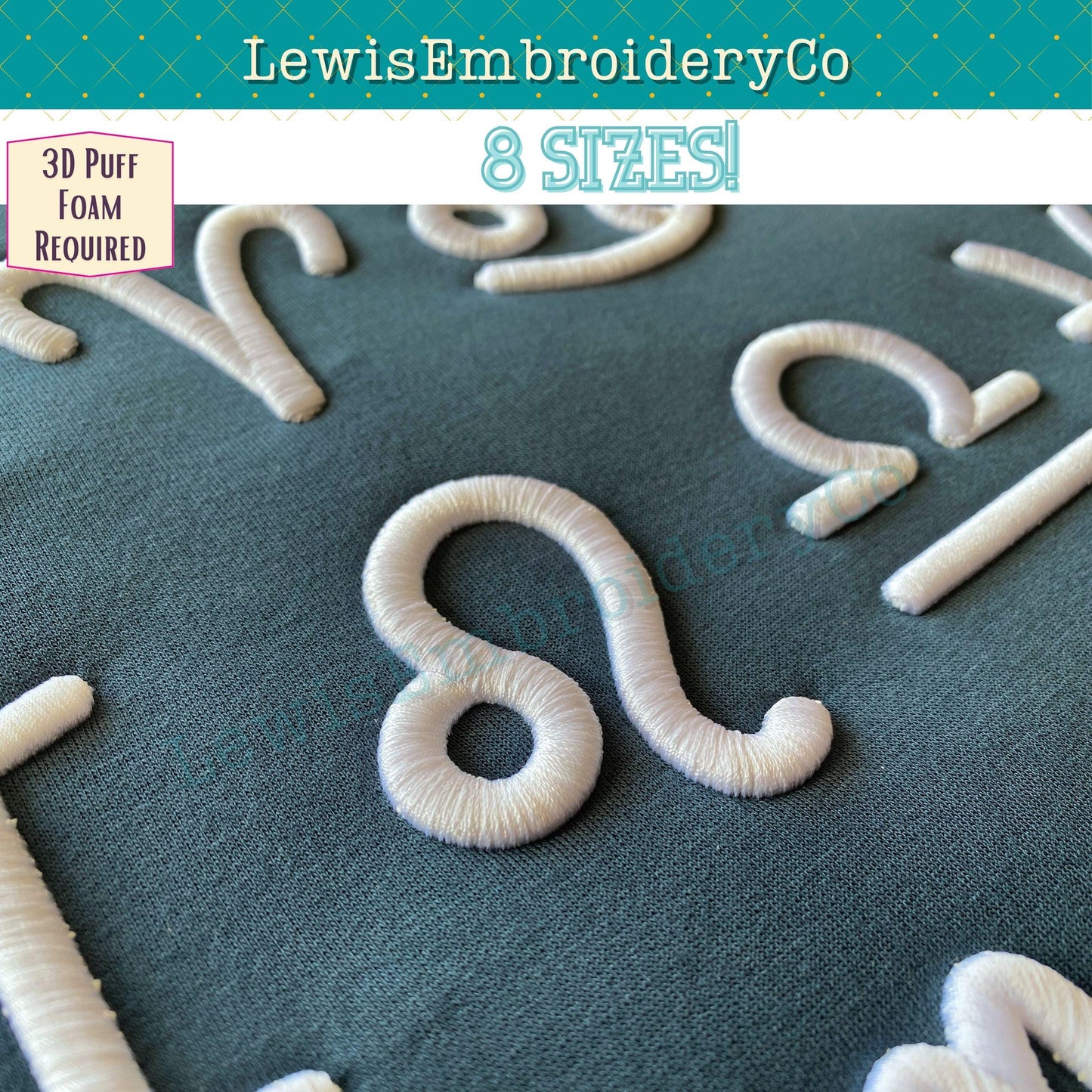 3D Puff Zodiac Sign, Machine Embroidery Design - (PDF Tutorial Included)