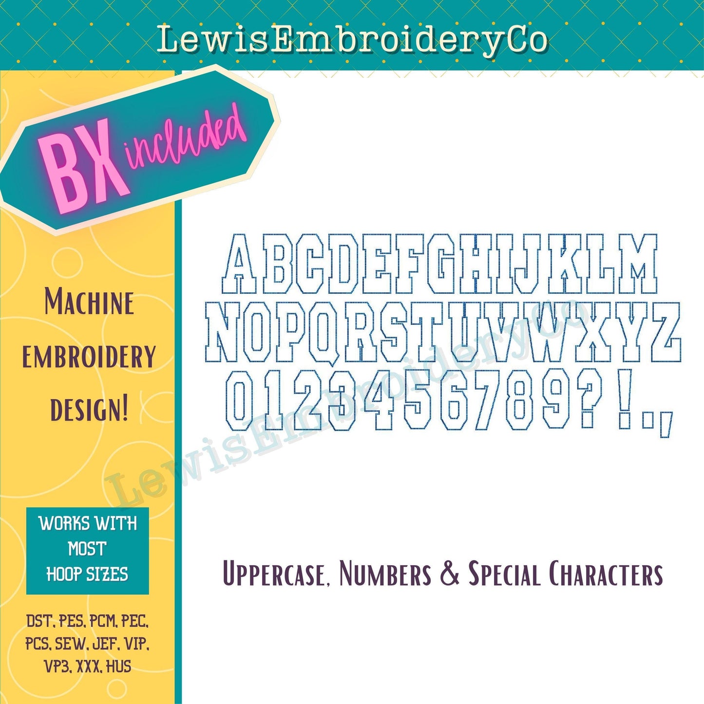 Raggy Edge Applique, Varsity, Machine Embroidery Font - With BX - (PDF Tutorial Included)