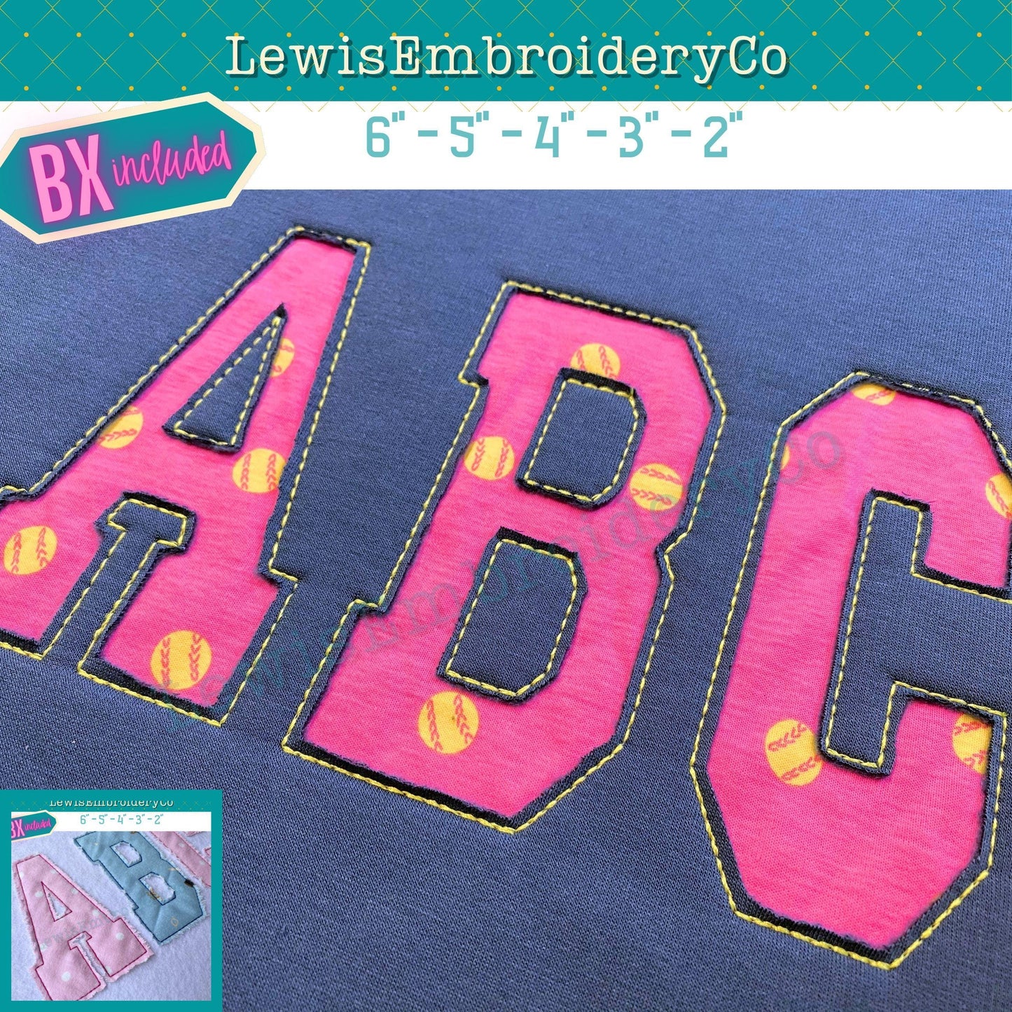 Reverse Applique, Varsity, Machine Embroidery Font - With BX - (PDF Tutorial Included)
