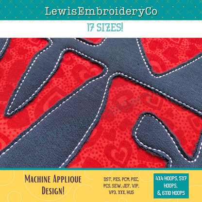 LOVE Reverse Applique Embroidery Design - Block Love Design - Raw Edge Applique - Love Square - Heart Applique Machine Embroidery