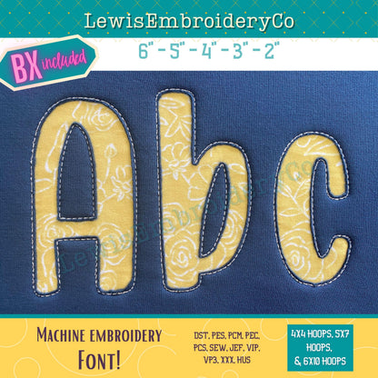 Reverse Applique, Machine Embroidery Font - with BX - (PDF Tutorial Included)