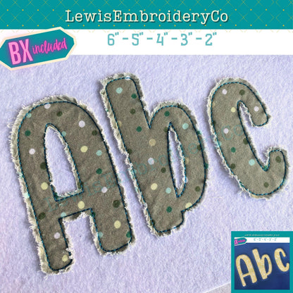 Raggy Edge Applique, Machine Embroidery Font - With BX - (PDF Tutorial Included)