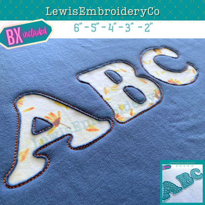 Reverse Applique, Cooper, Machine Embroidery Font - With BX - (PDF Tutorial Included)
