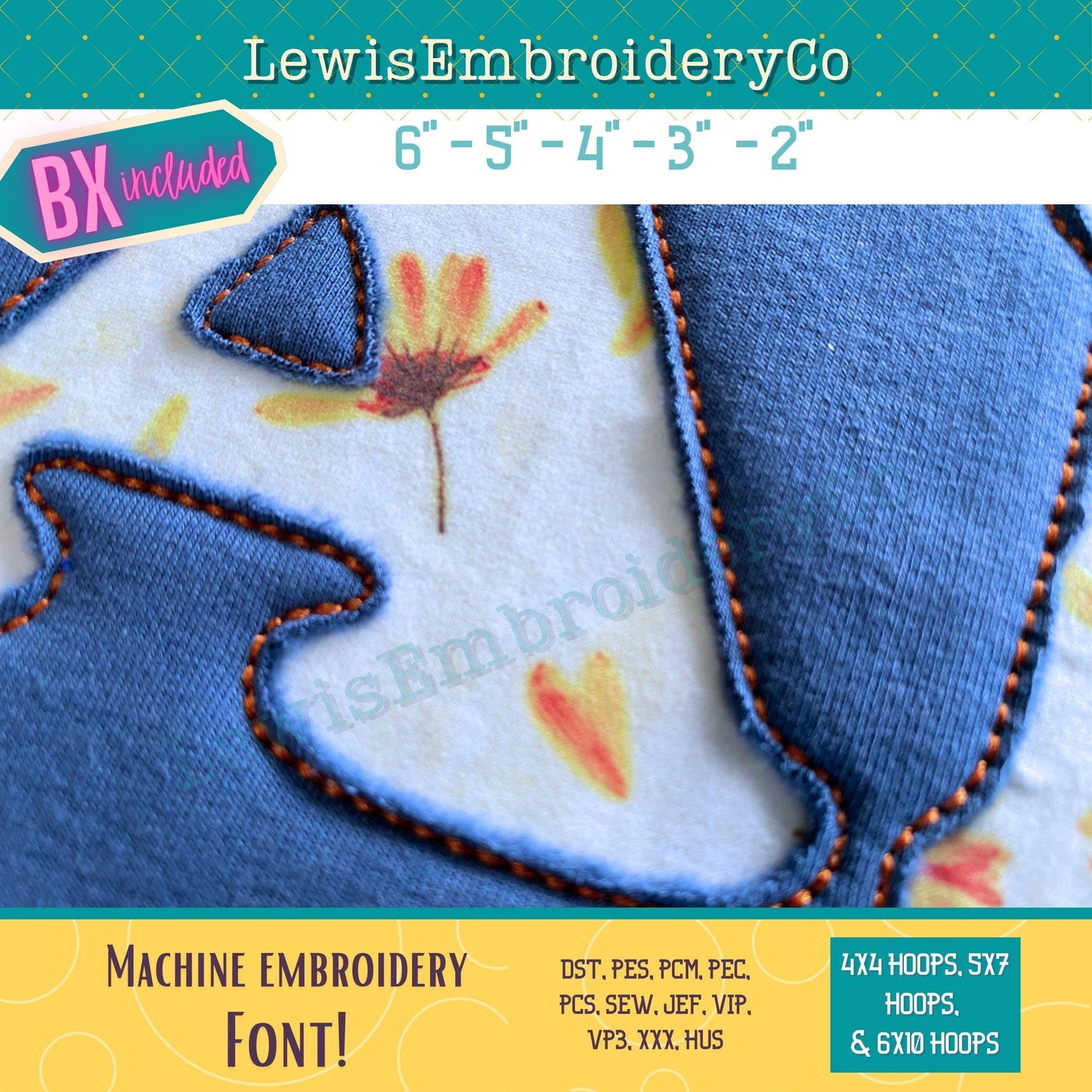 Reverse Applique, Cooper, Machine Embroidery Font - With BX - (PDF Tutorial Included)