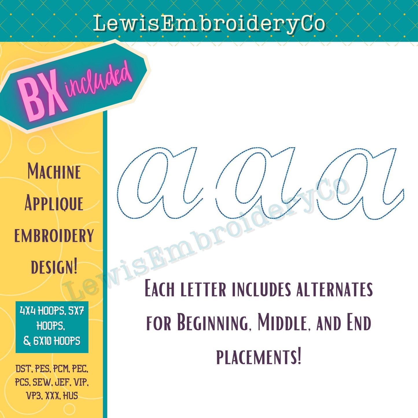 Raggy Applique, Script, Machine Embroidery Font - With BX - (PDF Tutorial Included)