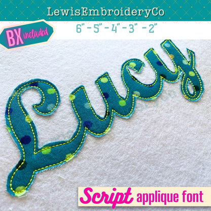 Raggy Applique, Script, Machine Embroidery Font - With BX - (PDF Tutorial Included)