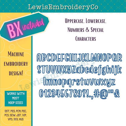 Satin Applique, Machine Embroidery Font - With BX - (PDF Tutorial Included)