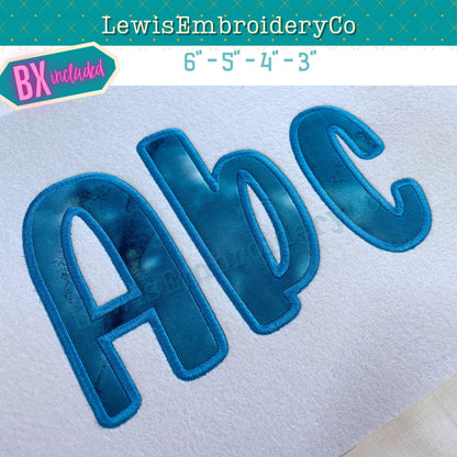 Satin Applique, Machine Embroidery Font - With BX - (PDF Tutorial Included)