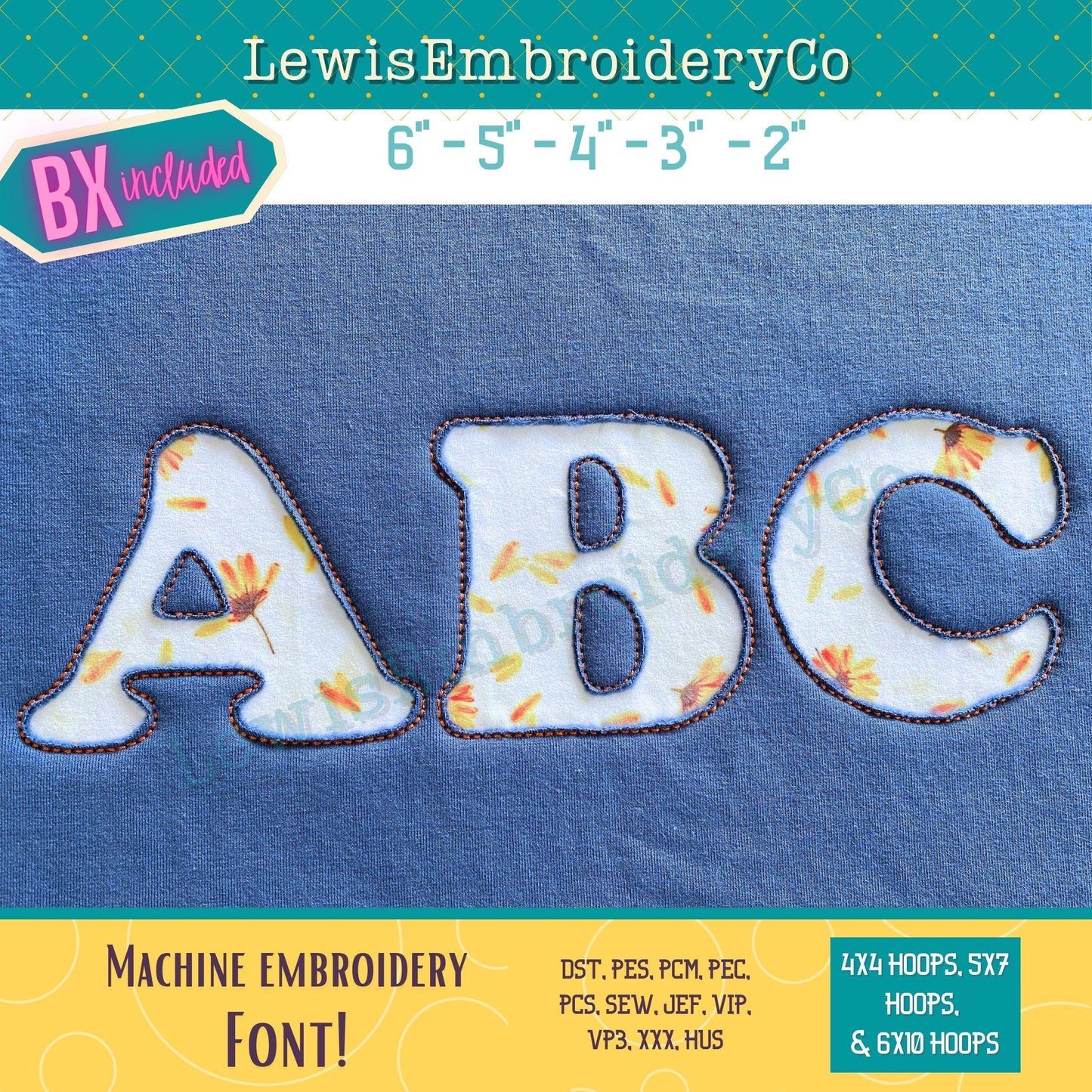 Reverse Applique, Cooper, Machine Embroidery Font - With BX - (PDF Tutorial Included)