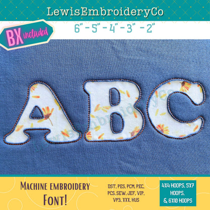 Reverse Applique, Cooper, Machine Embroidery Font - With BX - (PDF Tutorial Included)